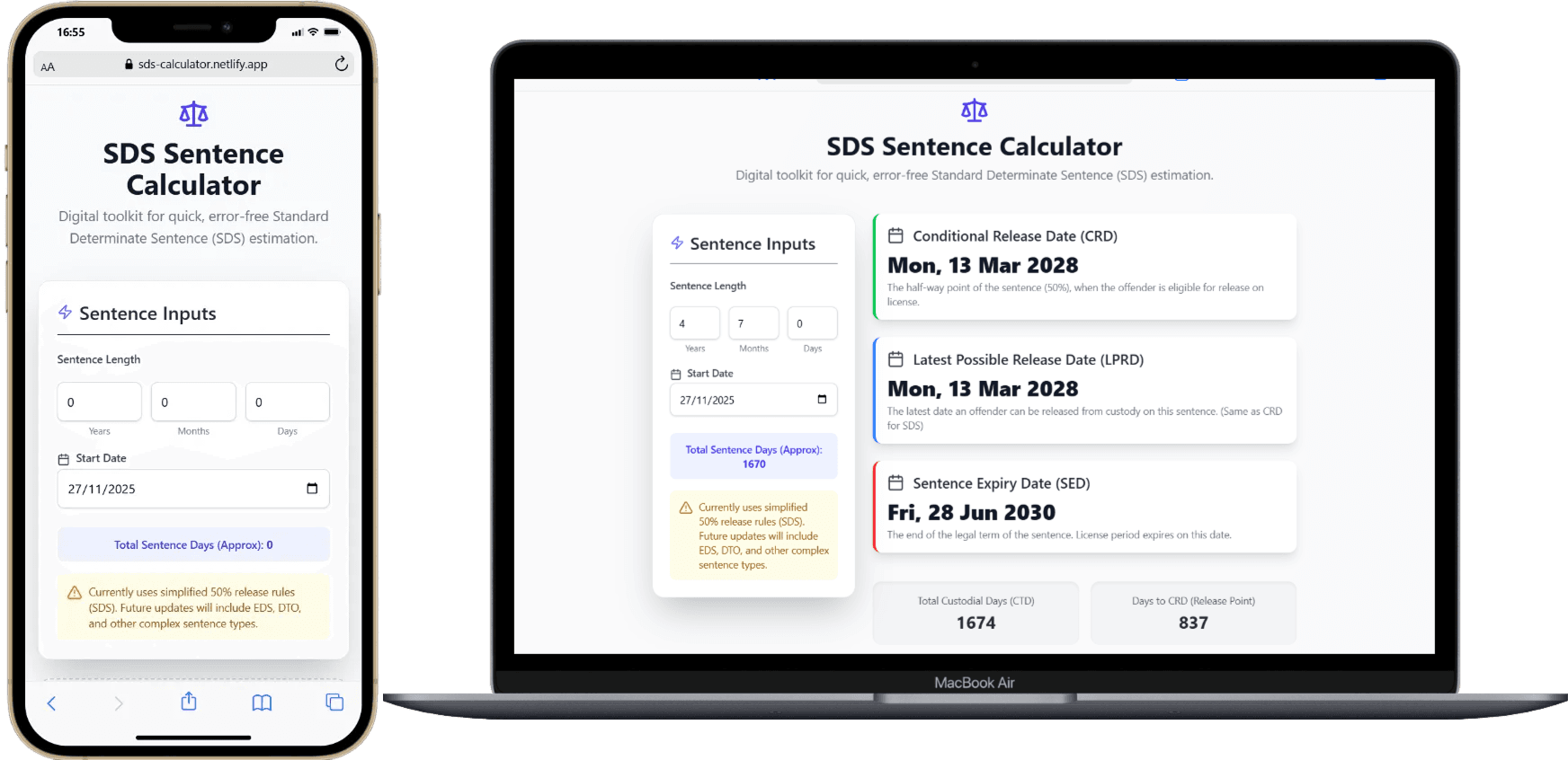SDS Sentence Calculator