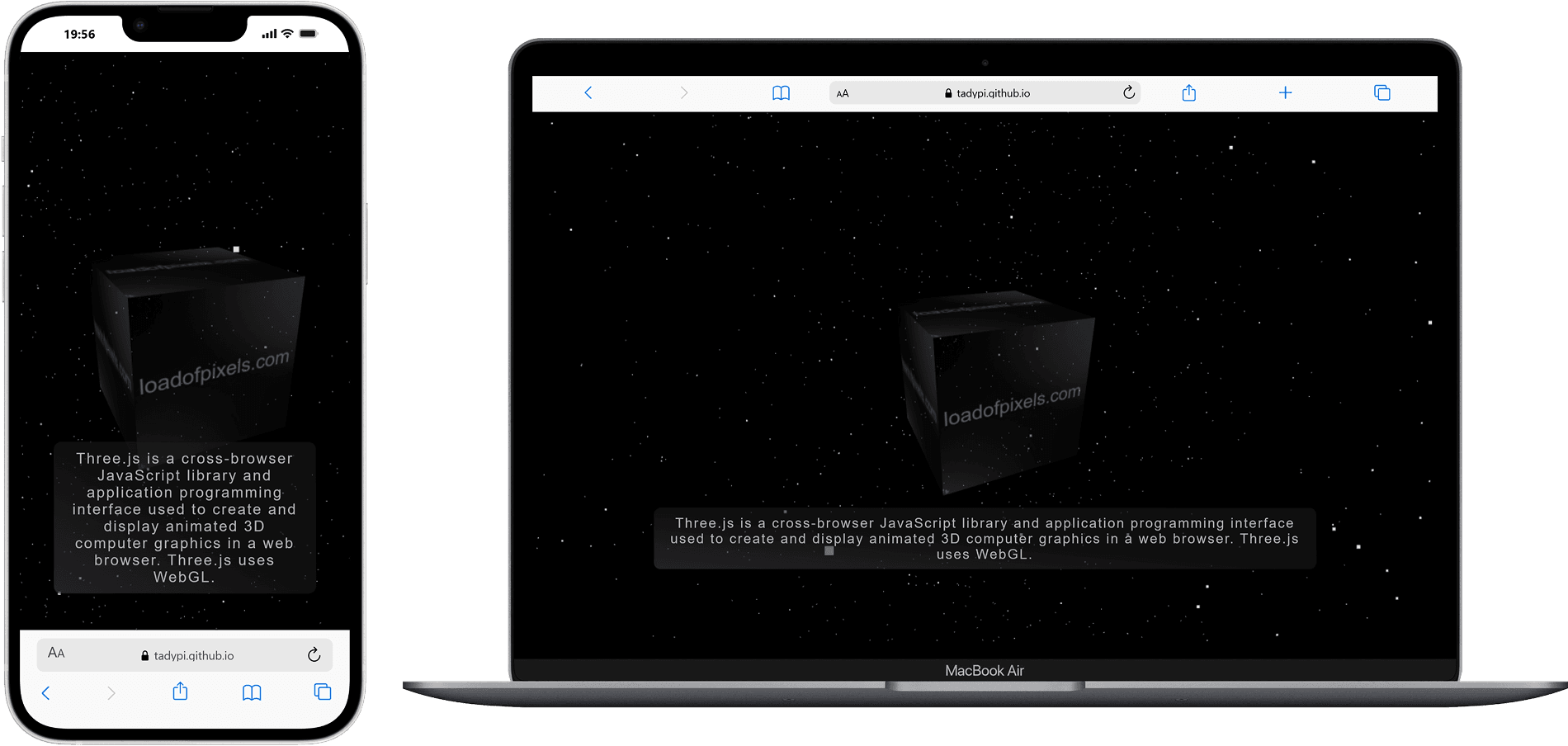 Three.js Interactive Landing Page